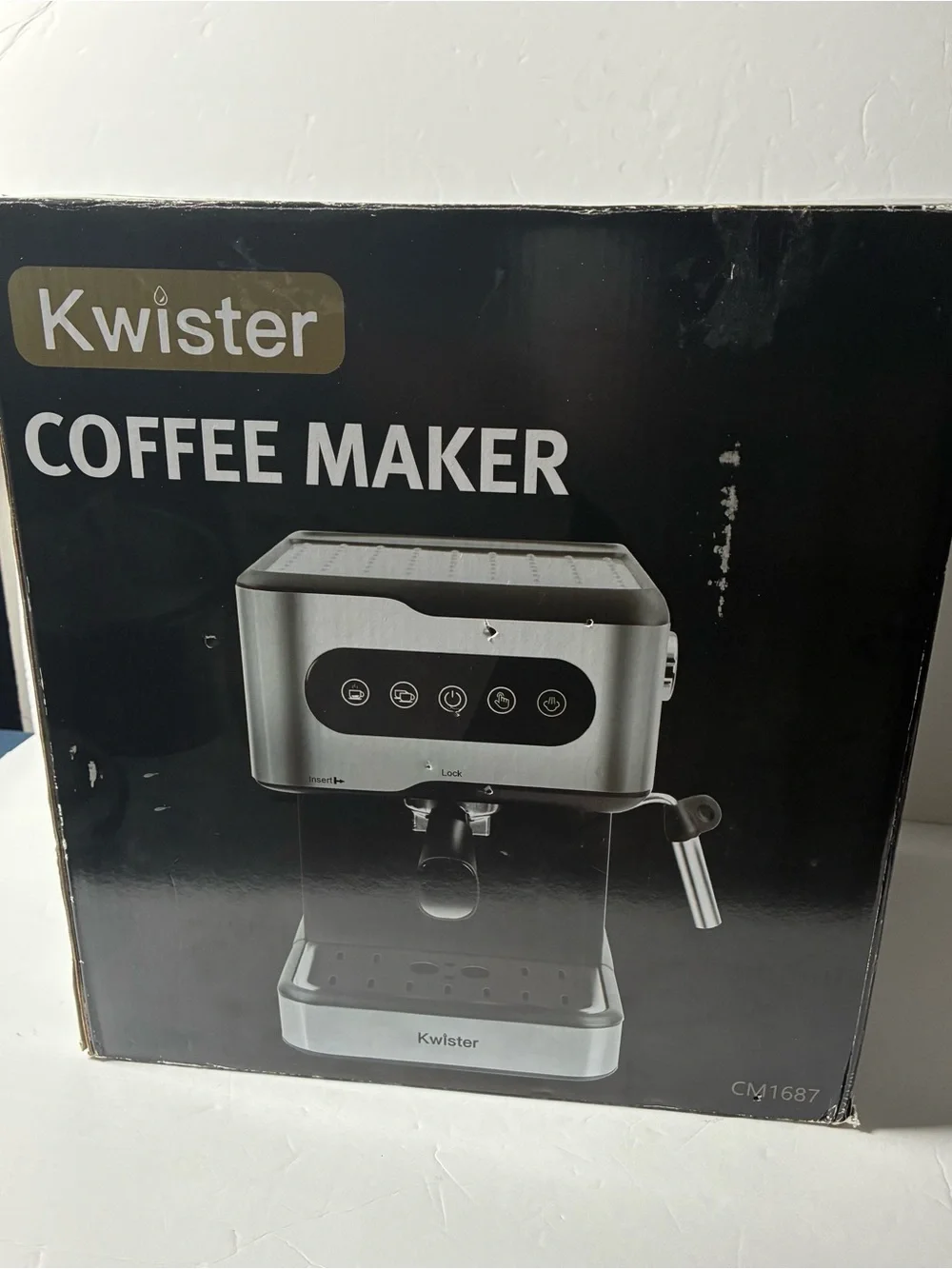Kwister Stainless Steel Espresso Machine - Black and Silver